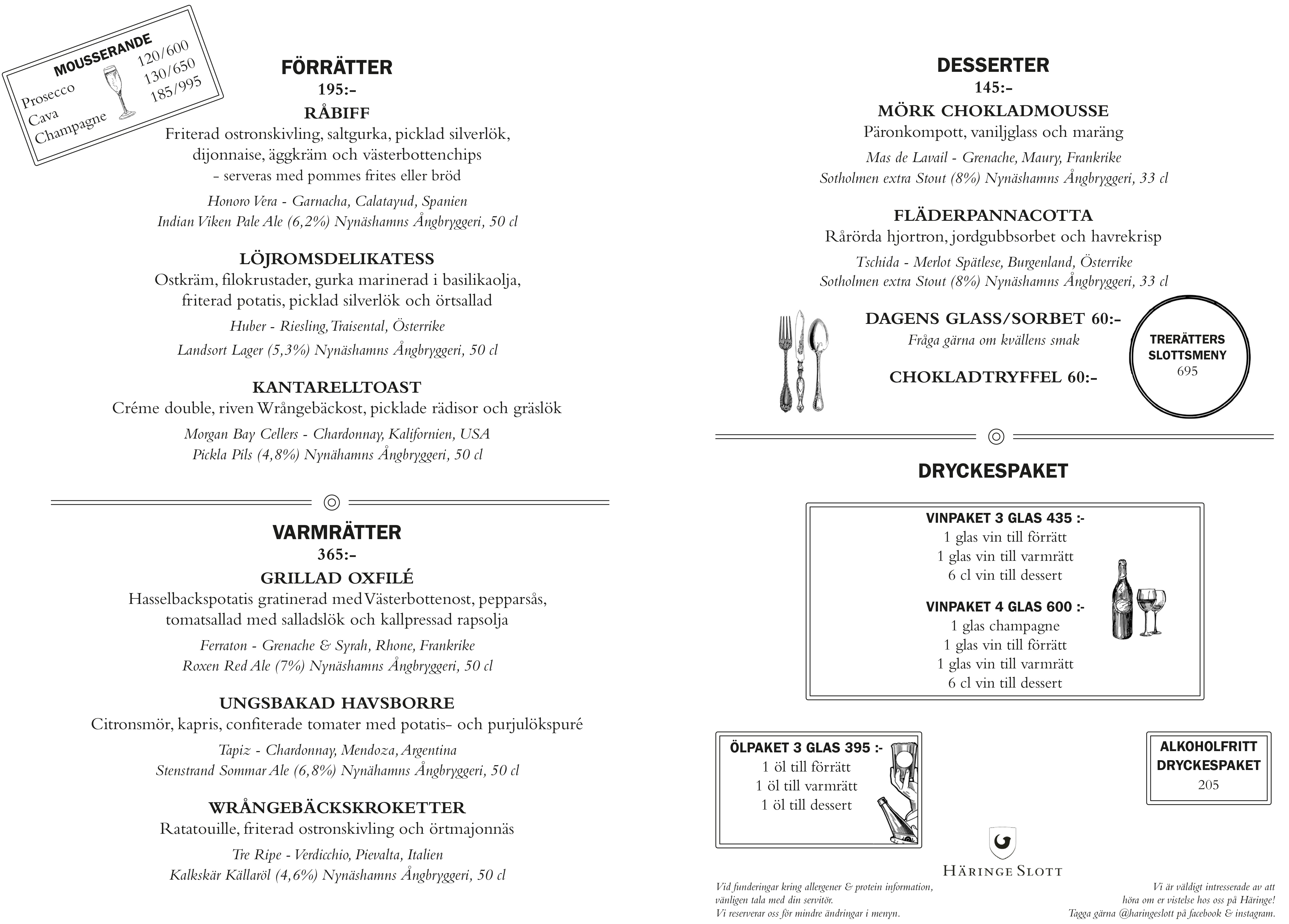 A la carte kväll svenska