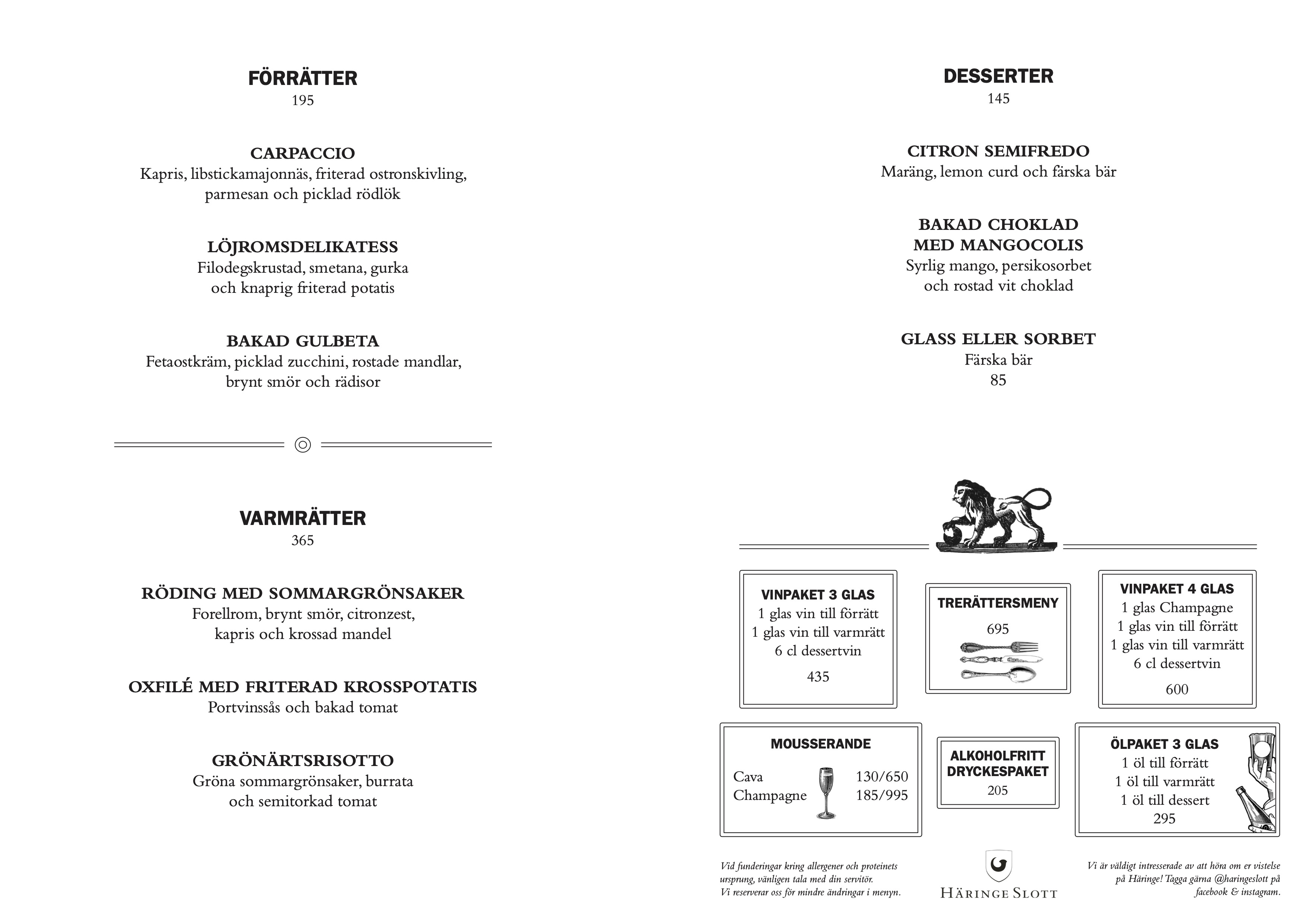 A la carte kväll svenska