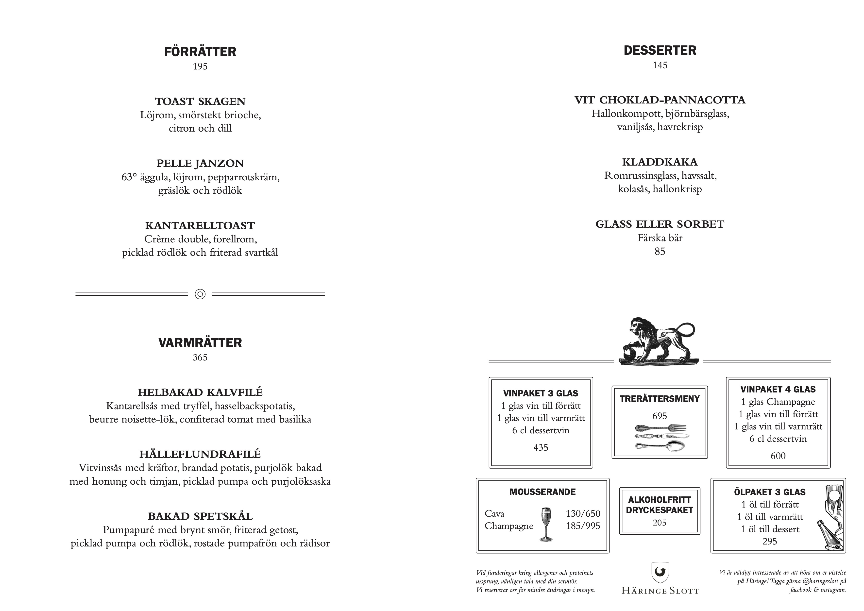 A la carte kväll svenska