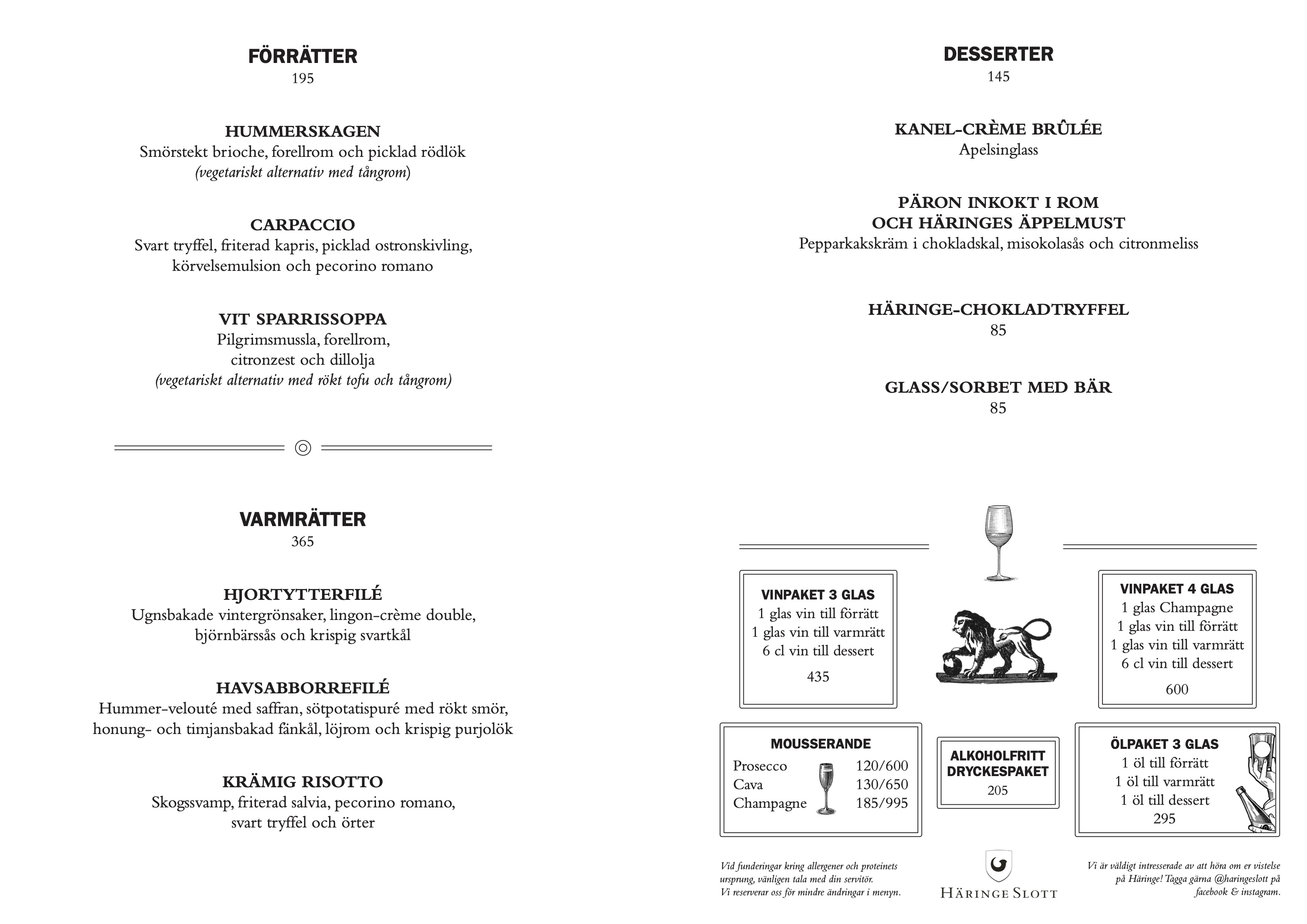 A la carte kväll svenska